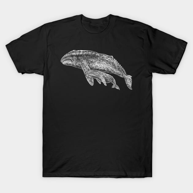 Gray Whales T-Shirt by Tim Jeffs Art